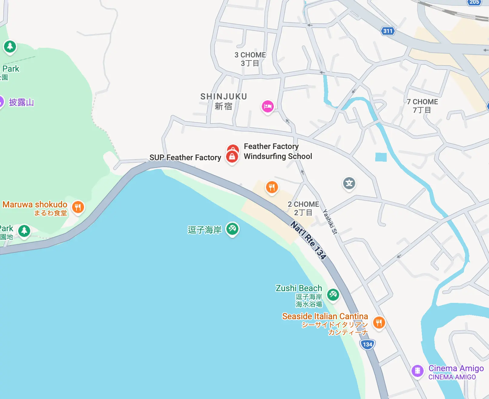 フェザーファクトリー アクセスマップ：JR逗子駅から徒歩10分