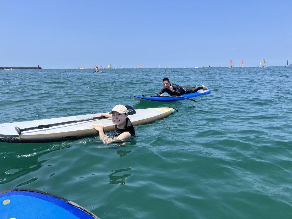 海に浸かってのんびりサップ