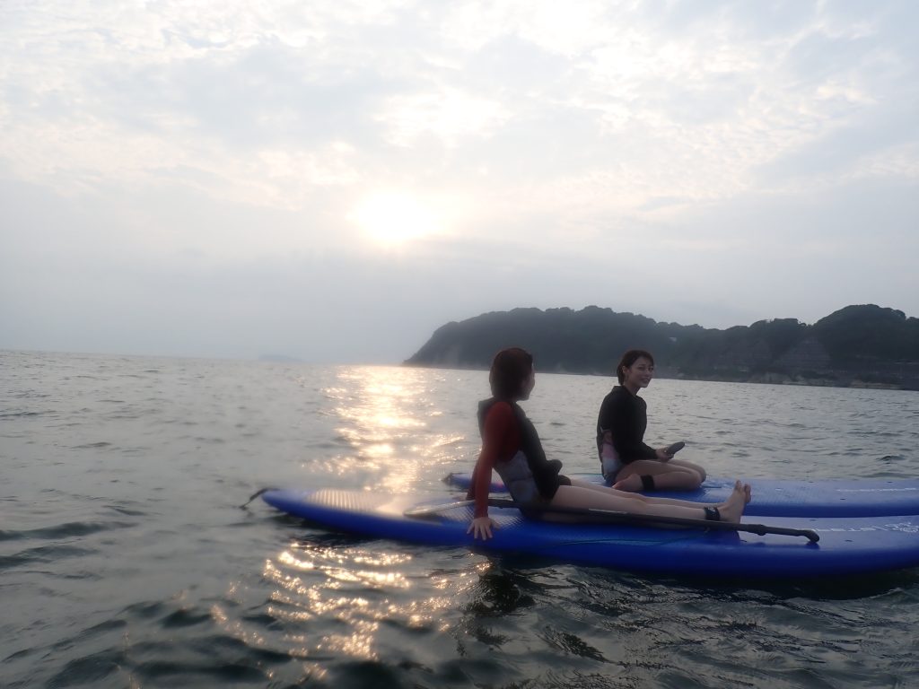 逗子海岸　夕方サップ