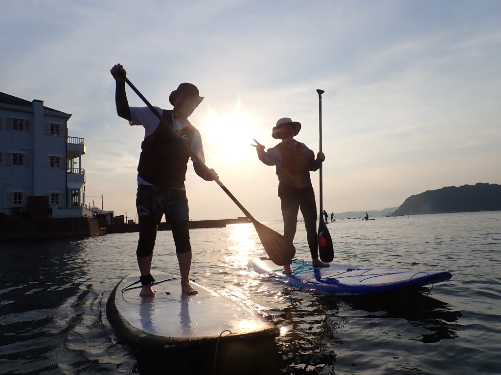 逗子海岸 夕方サップ