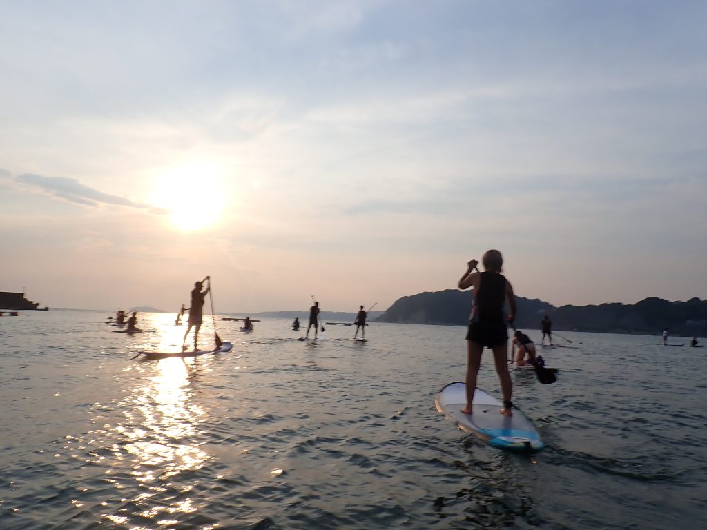 逗子海岸 夕方サップ