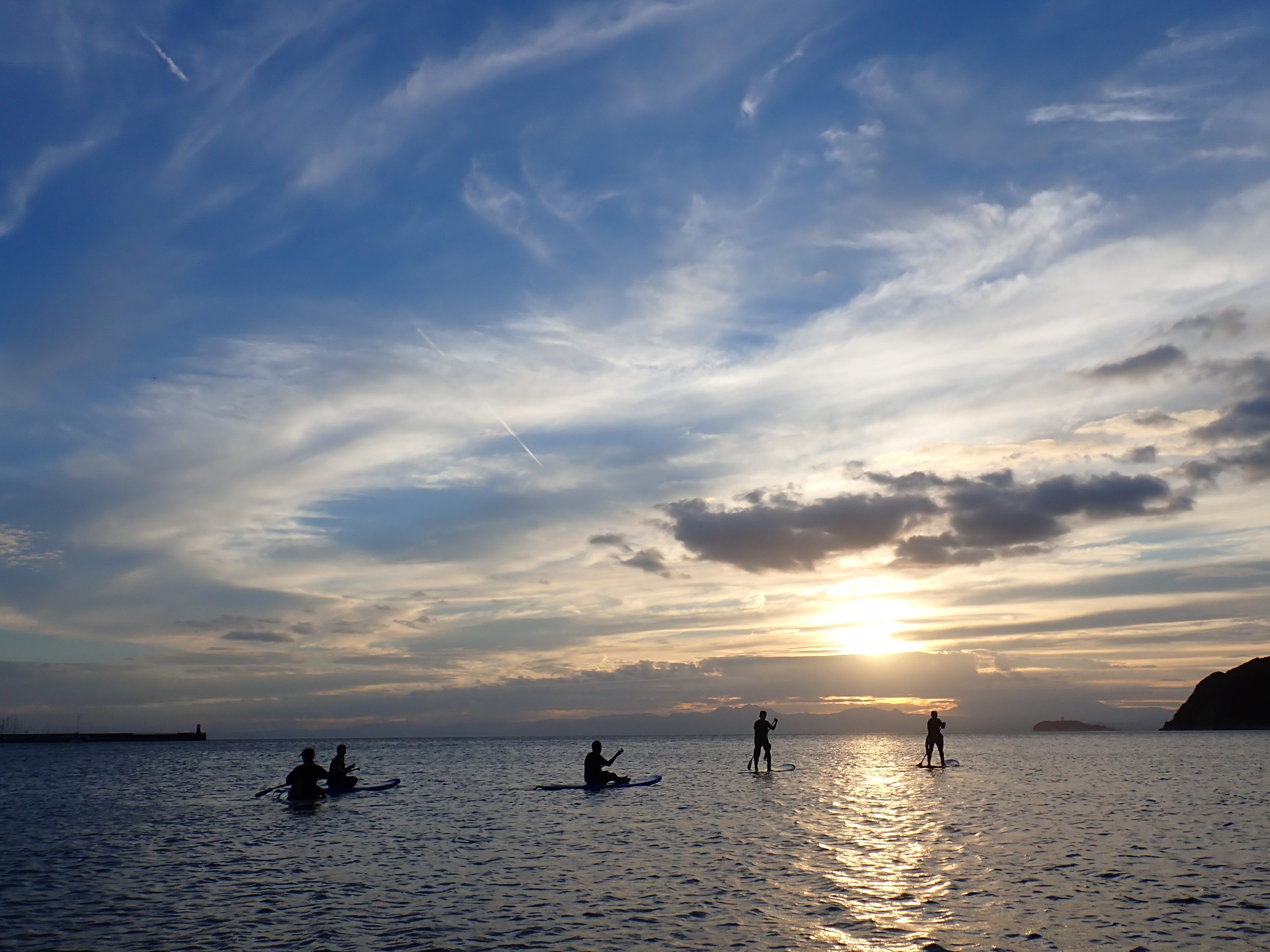 逗子海岸　サップ体験　夕方SUP