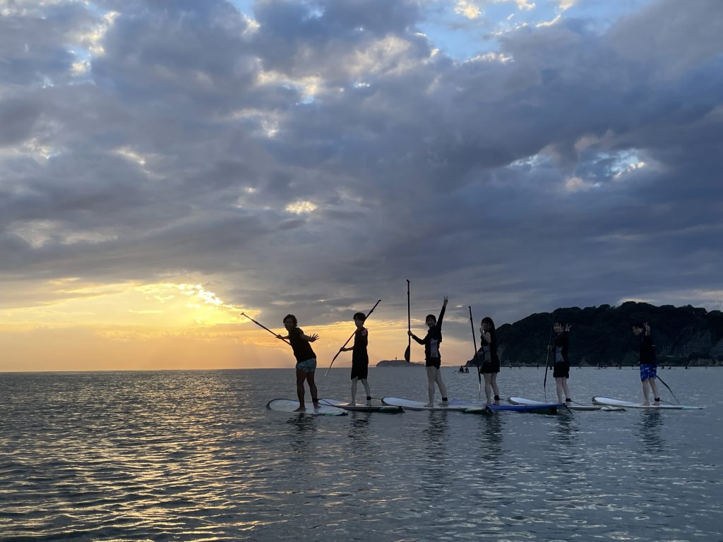 夕方サップスクールの風景逗子